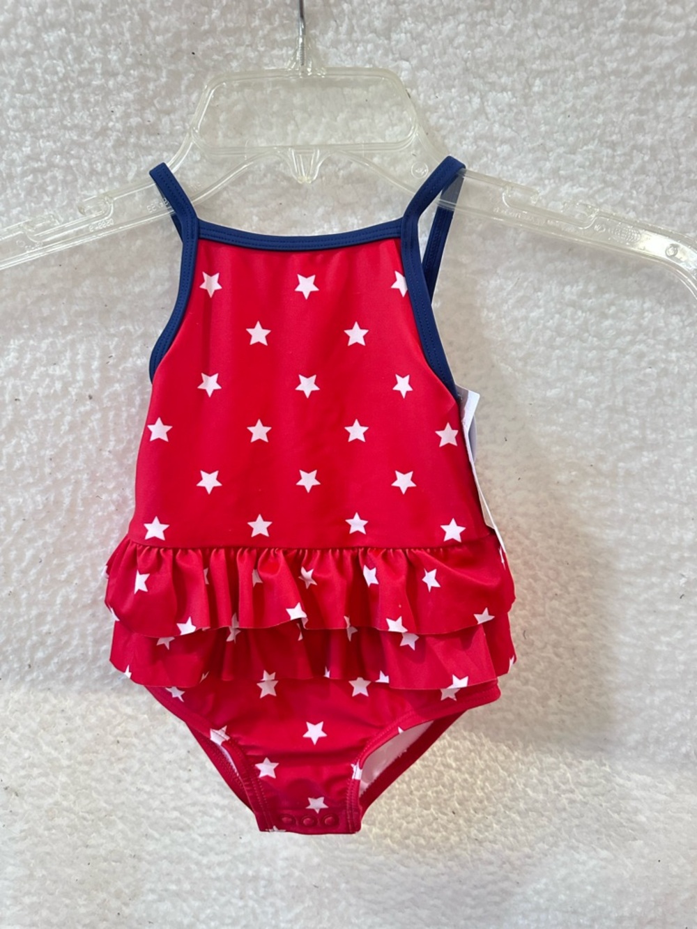 Girl’s Carter’s Red Star Ruffle One-Piece Swimsuit